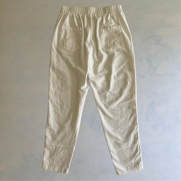 Women's Off-White Cotton "Linen Style" Pants Size M - Picture 4 of 6